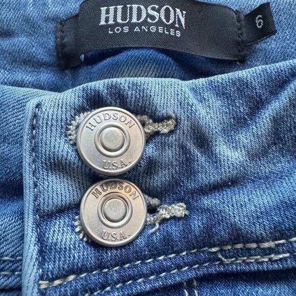 Hudson Jeans Womens Sz 6 Blue Straight leg Crop Ankle Mid rise Preppy Classicore - Picture 3 of 11